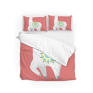 Housse de couette Lama rose