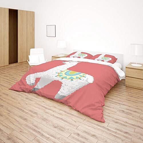 Housse de couette Lama rose variant 2 