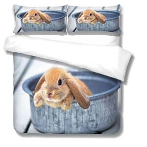 Housse de couette Lapin multicolore 140x200 cm 200x200 cm 220x240 cm 240x260 cm