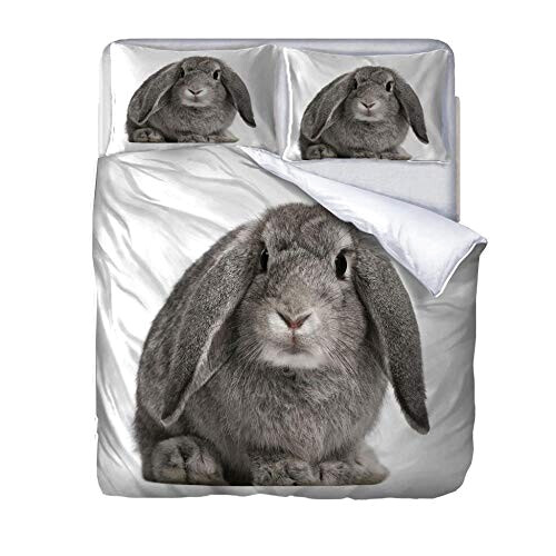 Housse de couette Lapin gris 140x200 cm