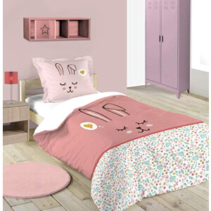 Housse de couette Lapin rose 140x200 cm