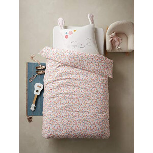 Housse de couette Lapin ivoire / rose