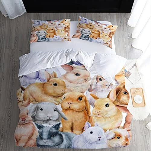 Housse de couette Lapin couleur 140x200 cm 200x200 cm 220x240 cm 240x260 cm variant 0 