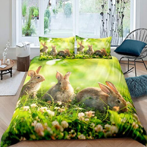 Housse de couette Lapin multicolore 140x200 cm 200x200 cm 220x240 cm