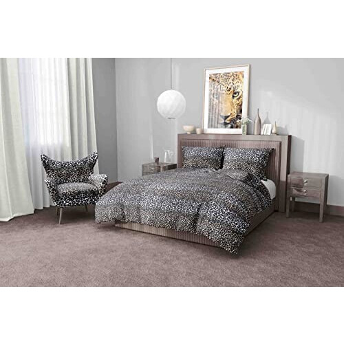 Housse de couette Léopard blanc noir et brun variant 0 