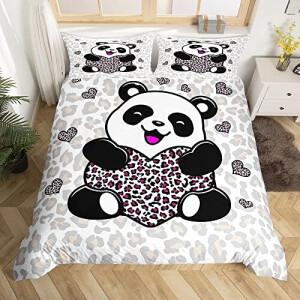 Housse de couette Léopard joli panda 160x200 cm