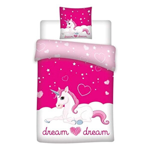 Housse de couette Licorne multicolore 140x200 cm