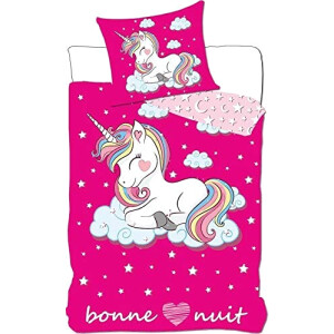 Housse de couette Licorne multicolore 140x200 cm
