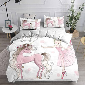 Housse de couette Licorne blanc 200x200 cm