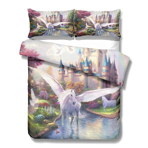 Housse de couette Licorne avec aile 140x200 cm 200x200 cm 220x240 cm
