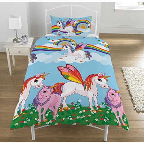 Housse de couette Licorne multicolore