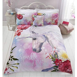Housse de couette Licorne multicolore 135x200 cm