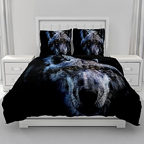 Housse de couette Loup 90x190 cm 140x200 cm 200x200 cm 220x240 cm 240x260 cm