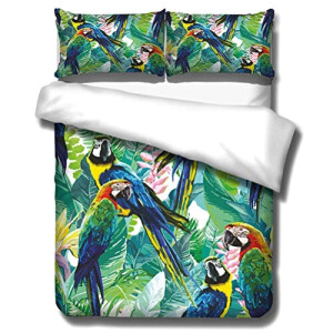 Housse de couette Perroquet, Toucan - Oiseau -  vert 140x200 cm 200x200 cm 220x240 cm