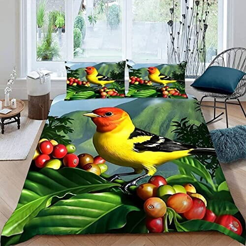 Housse de couette Oiseau couleur 140x200 cm 200x200 cm 220x240 cm 240x260 cm