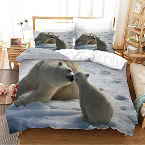 Housse de couette Ours polaire blanc 220x240 cm