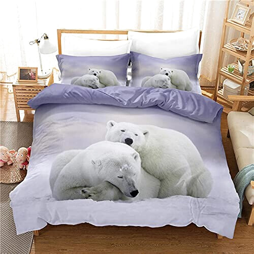 Housse de couette Ours polaire violet 220x240 cm 240x260 cm