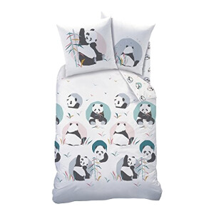 Housse de couette Panda blanc 140x200 cm