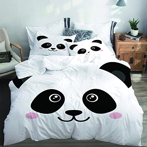 Housse de couette Panda blanc 220x240 cm