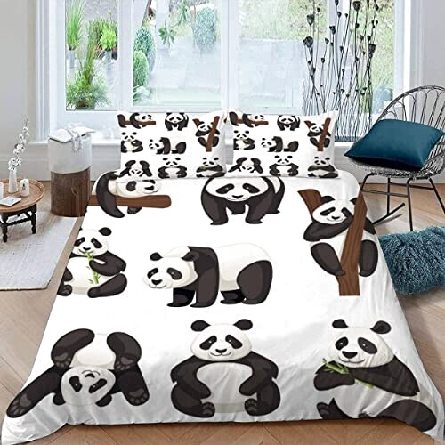 Housse de couette Panda couleur 140x200 cm variant 2 