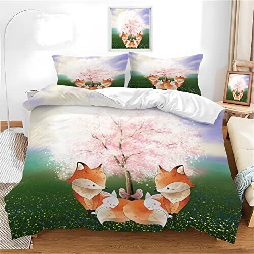 Housse de couette Renard chanceux 90x190 cm