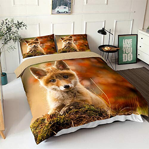 Housse de couette Renard mignon 140x200 cm 160x200 cm 200x200 cm 220x240 cm