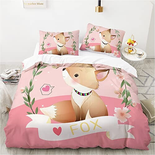 Housse de couette Renard rose 220x240 cm