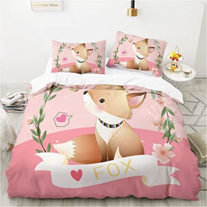 Housse de couette Renard rose 220x240 cm