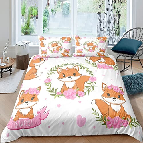 Housse de couette Renard blanc 140x200 cm