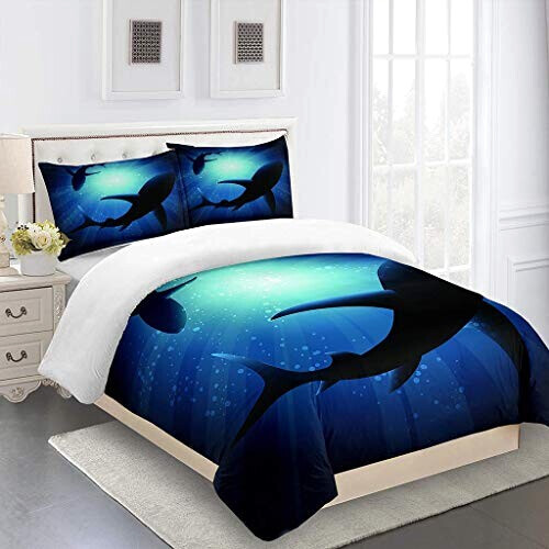 Housse de couette Requin bleu 140x200 cm