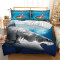 Housse de couette Requin féroce 140x200 cm 200x200 cm 220x240 cm - miniature