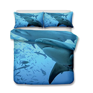 Housse de couette Requin proie 140x200 cm