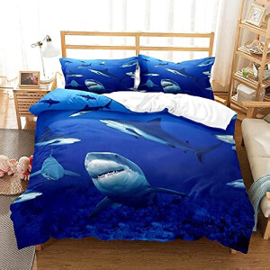 Housse de couette Requin bleu 160x200 cm
