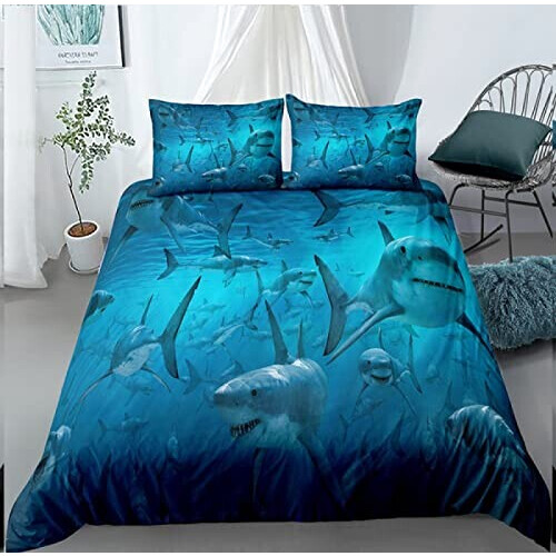 Housse de couette Requin bleu 220x240 cm