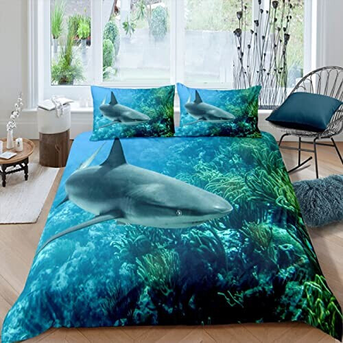 Housse de couette Requin vert 220x240 cm