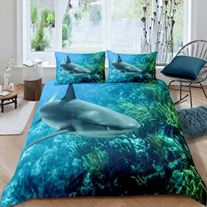 Housse de couette Requin vert 220x240 cm