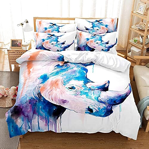 Housse de couette Rhinocéros couleur 90x190 cm