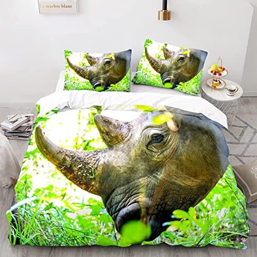Housse de couette Rhinocéros 160x200 cm