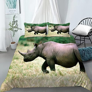 Housse de couette Rhinocéros gris 90x190 cm