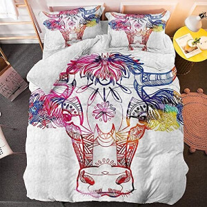 Housse de couette Taureau tête de blanc 160x200 cm