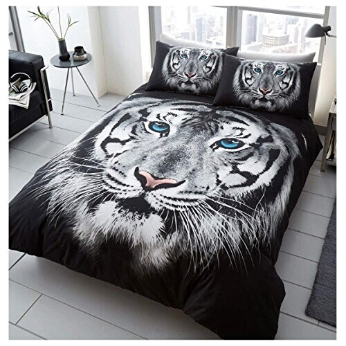 Housse de couette Tigre visage de blanc