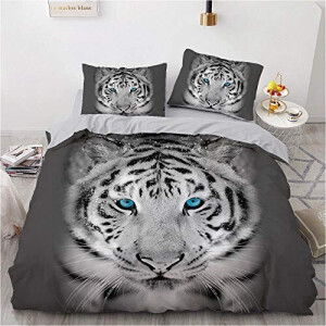 Housse de couette Tigre blanc d gris 220x240 cm