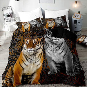 Housse de couette Tigre ami 90x190 cm 140x200 cm 200x200 cm 220x240 cm 240x260 cm