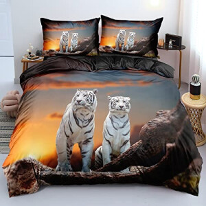 Housse de couette Tigre blanc 220x240 cm
