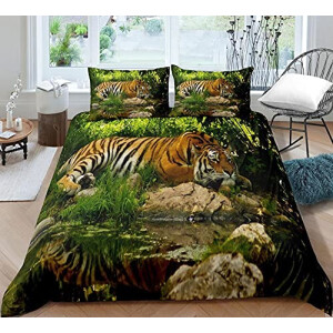 Housse de couette Tigre 140x200 cm 200x200 cm 220x240 cm 240x260 cm