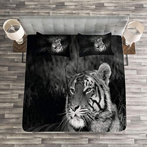 Housse de couette Tigre noir blanc 220x220 cm variant 1 
