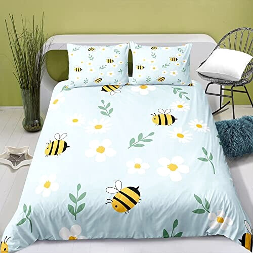 Housse de couette Abeille bleue 90x190 cm