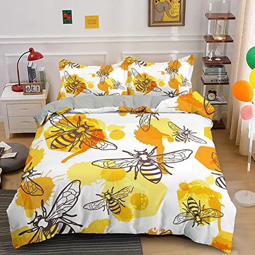 Housse de couette Abeille hui 135x200 cm 200x200 cm 220x240 cm