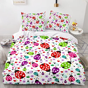 Housse de couette Coccinelle 90x190 cm 140x200 cm 200x200 cm 220x240 cm 240x260 cm