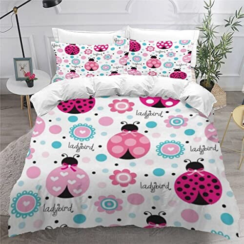 Housse de couette Coccinelle couleur 140x200 cm 200x200 cm 220x240 cm 240x260 cm